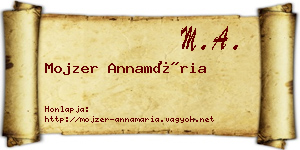Mojzer Annamária névjegykártya